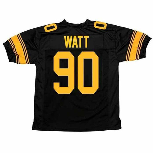 TSE TJ Watt Signed Black Custom Football Jersey