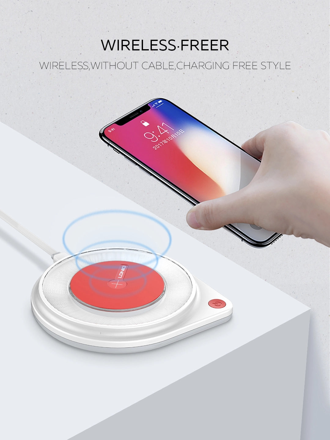LDNIO AW001 10W Fast Wireless Charger Charging Pad with Built-in
