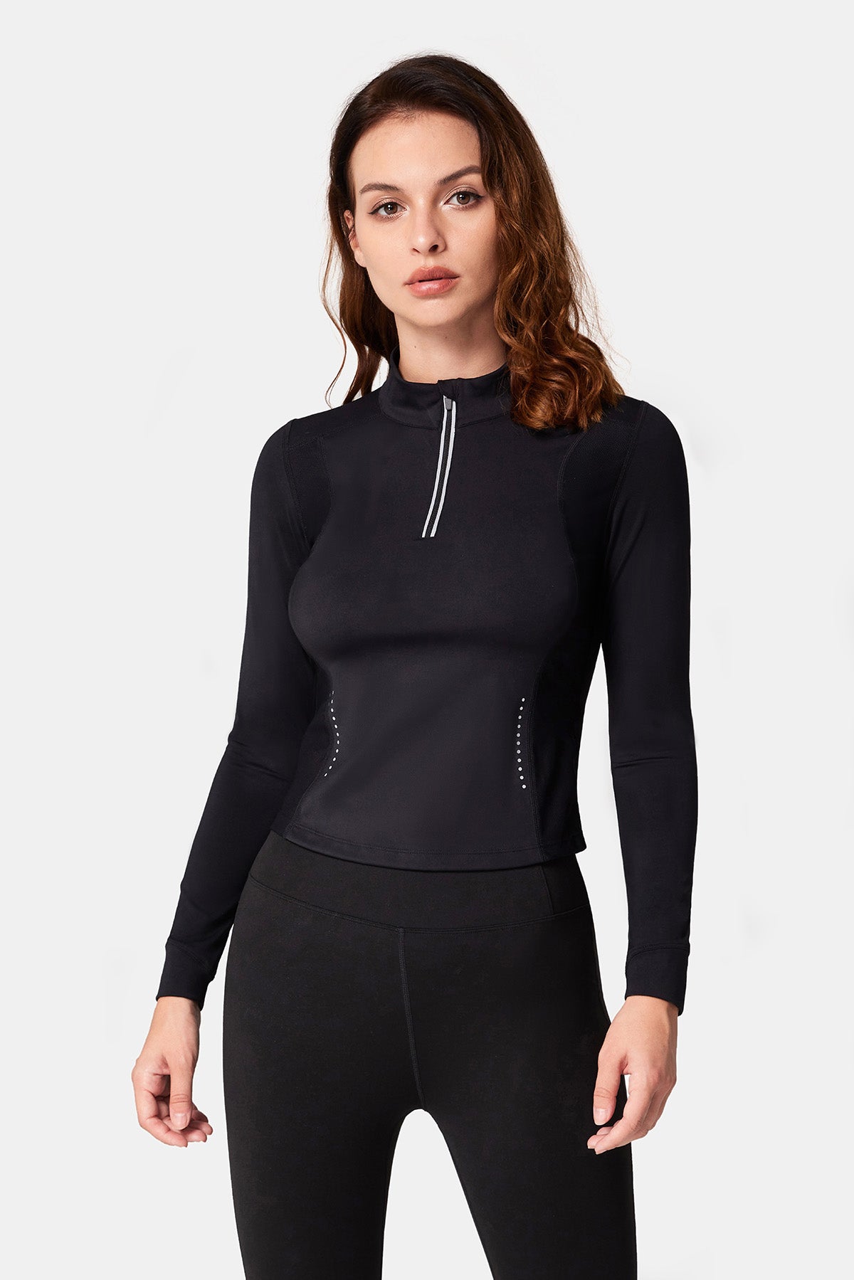 High-Neck Reflective Running Long Sleeve Shirt