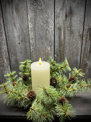 Candle Ring, 4.5", HOLIDAY PINE - Little Village Primitives - Holiday Candle Rings