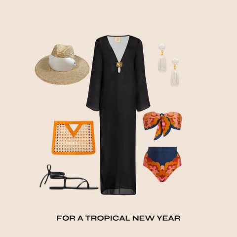 Tulum Tote with Tropical Beach Outfit