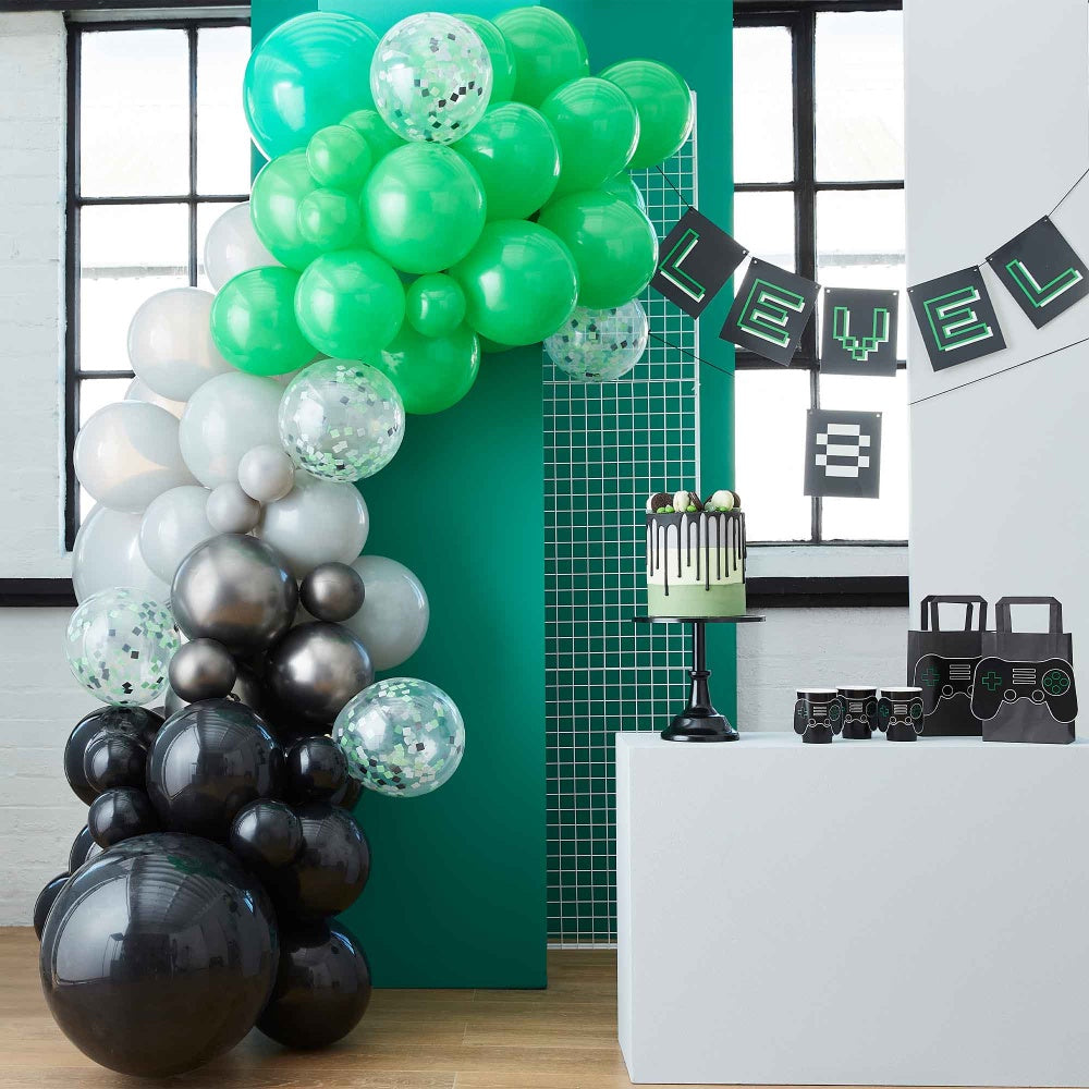Ginger Ray Premium Silver Balloon Garland DIY Arch Kit, includes 70  Assorted Latex & Foil Balloons plus 4m Balloon Tape 