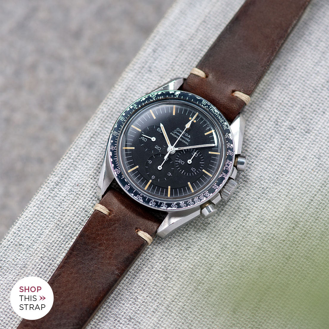 Taurillon Black Speedy Leather Watch Strap