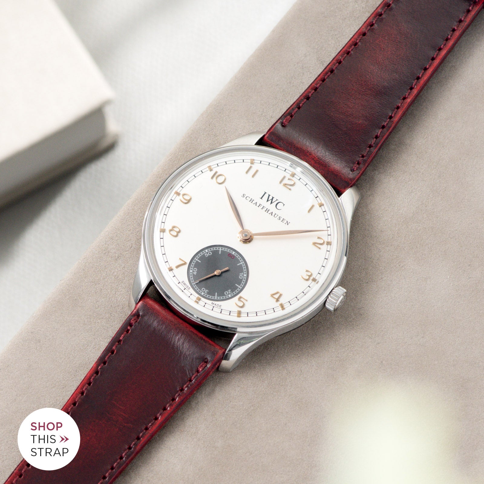 Bulang and Sons_Strap Guide_IWC Portuguese Ref IW545405_Degrade Chili Red Leather Watch Strap