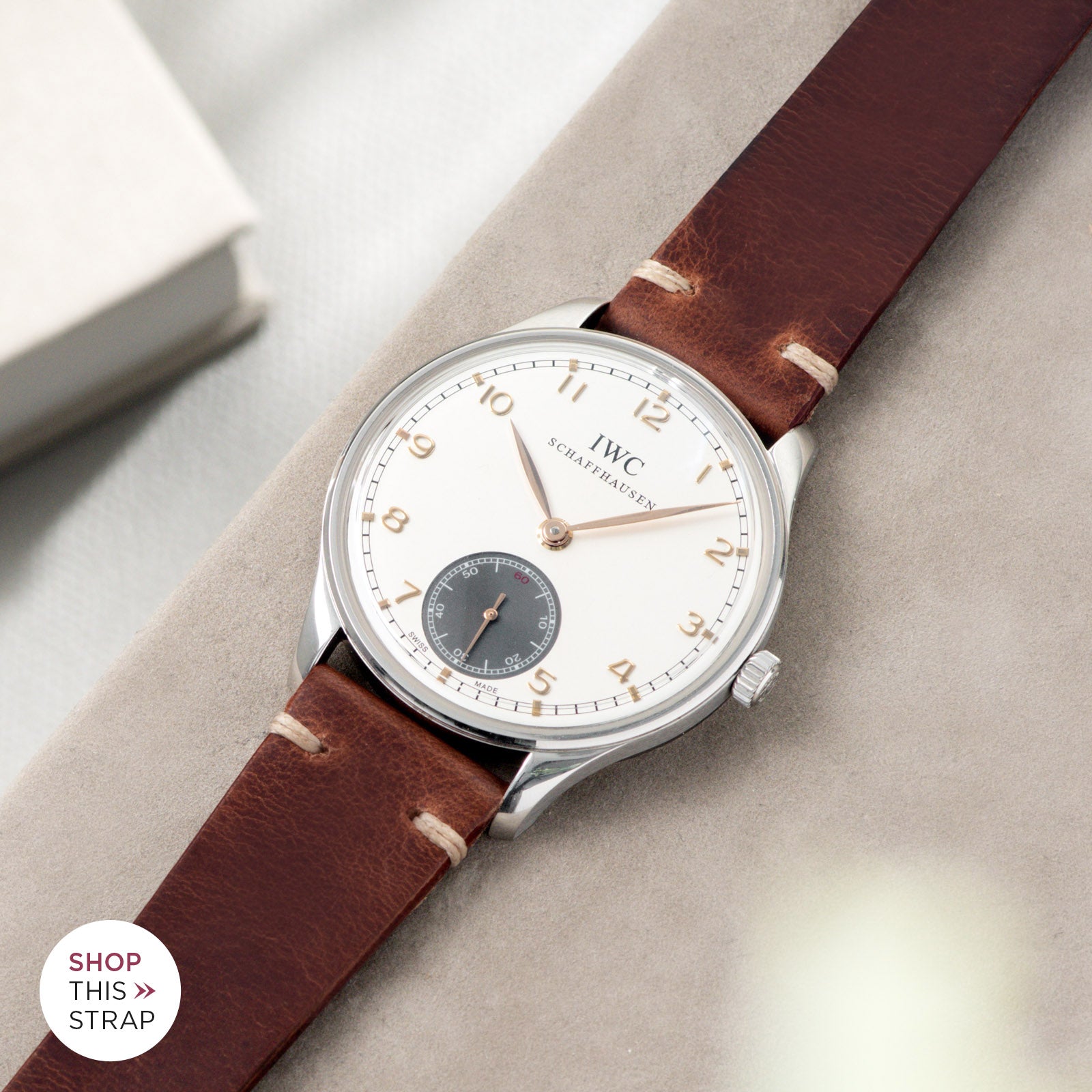 Bulang and Sons_Strap Guide_IWC Portuguese Ref IW545405_Siena Brown Leather Watch Strap