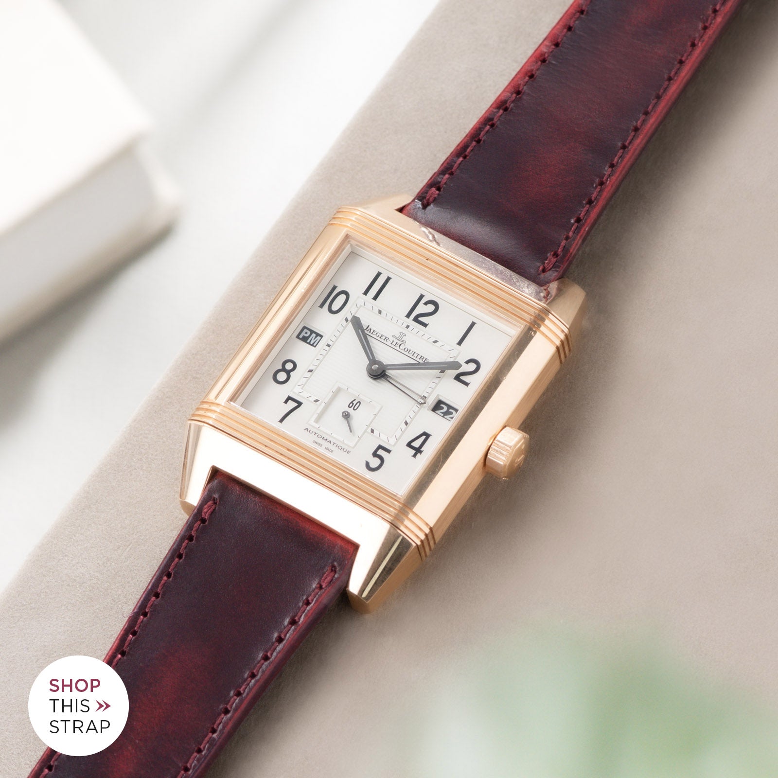 Bulang and Sons_Strap Guide_Jaeger-LeCoultre Grande Reverso Rose Gold_Degrade Chili Red Leather Watch Strap