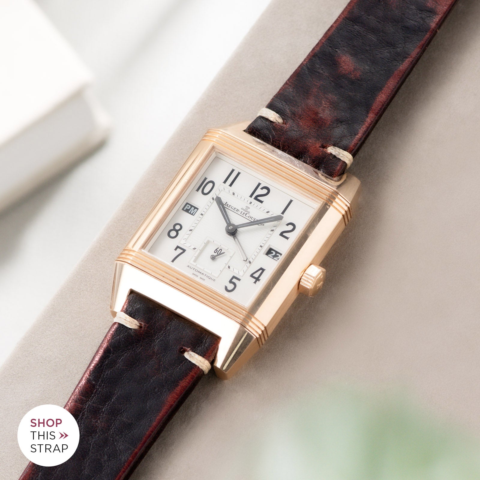 Bulang and Sons_Strap Guide_Jaeger-LeCoultre Grande Reverso Rose Gold_Diablo Black Leather Watch Strap