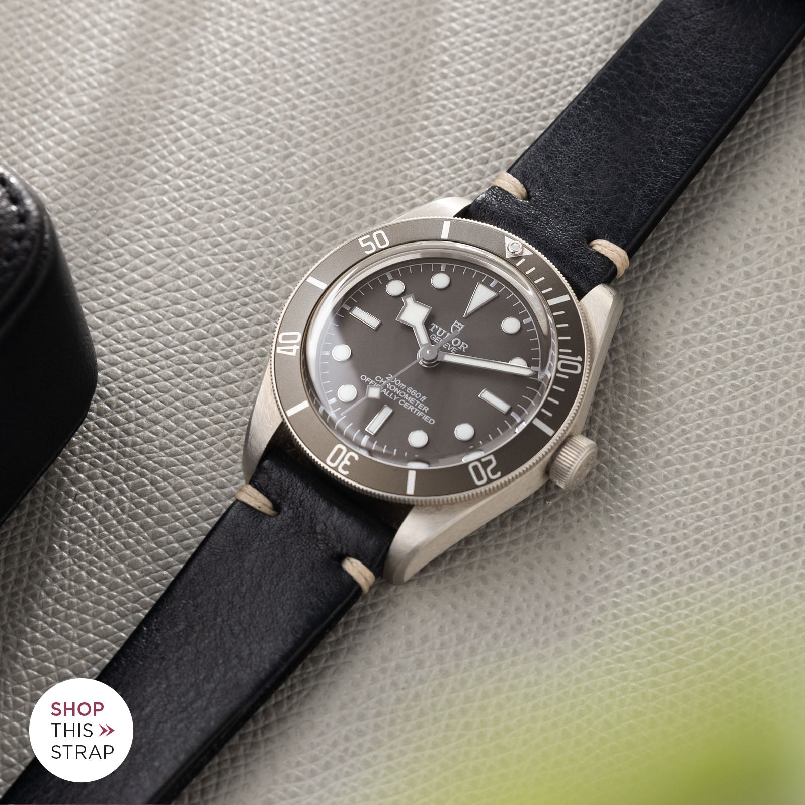 Bulang and Sons_Strap Guide_Tudor Black Bay Fifty Eight 925 Silver_Black Leather Watch Strap