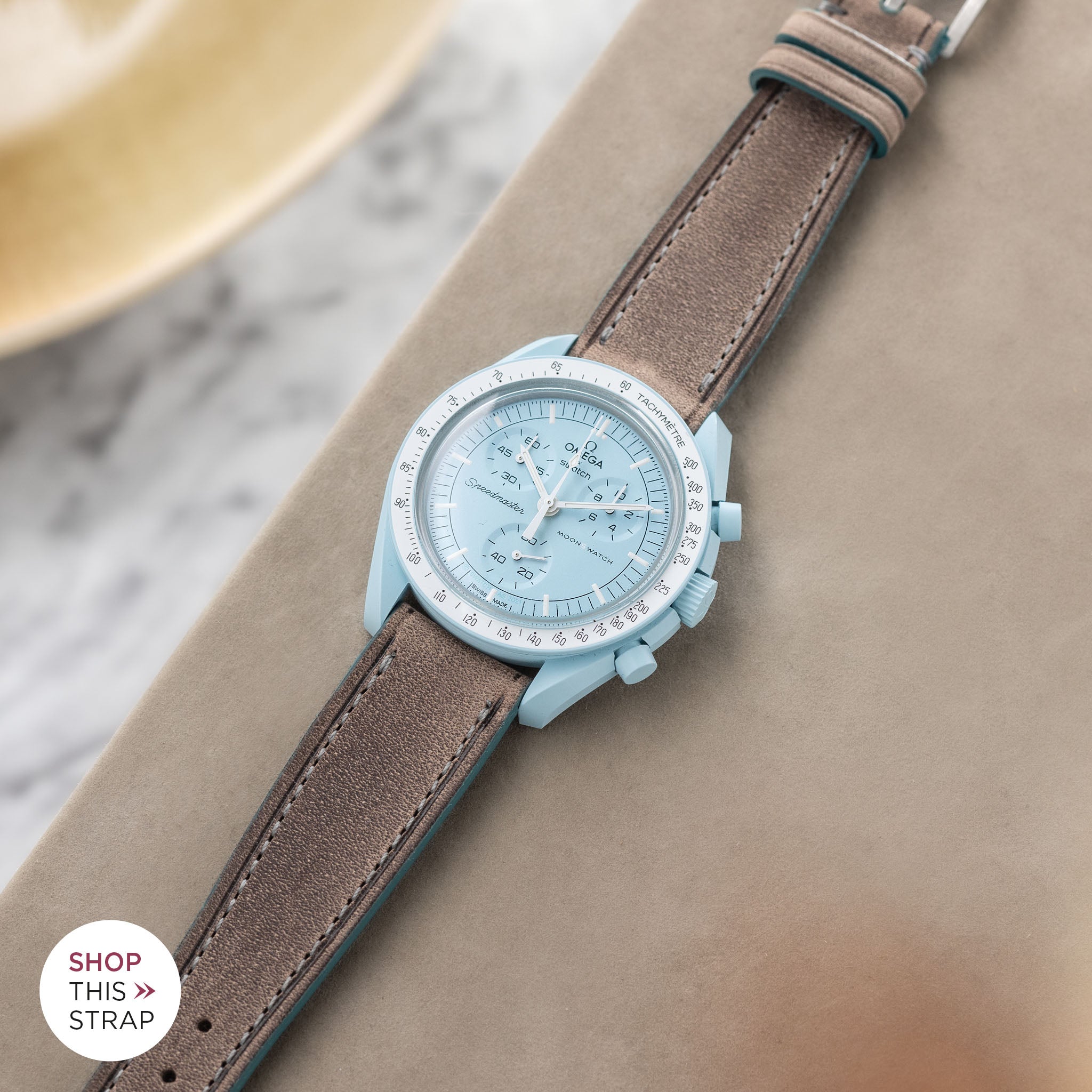 Baie Des Agnes Grey Leather Watch Strap