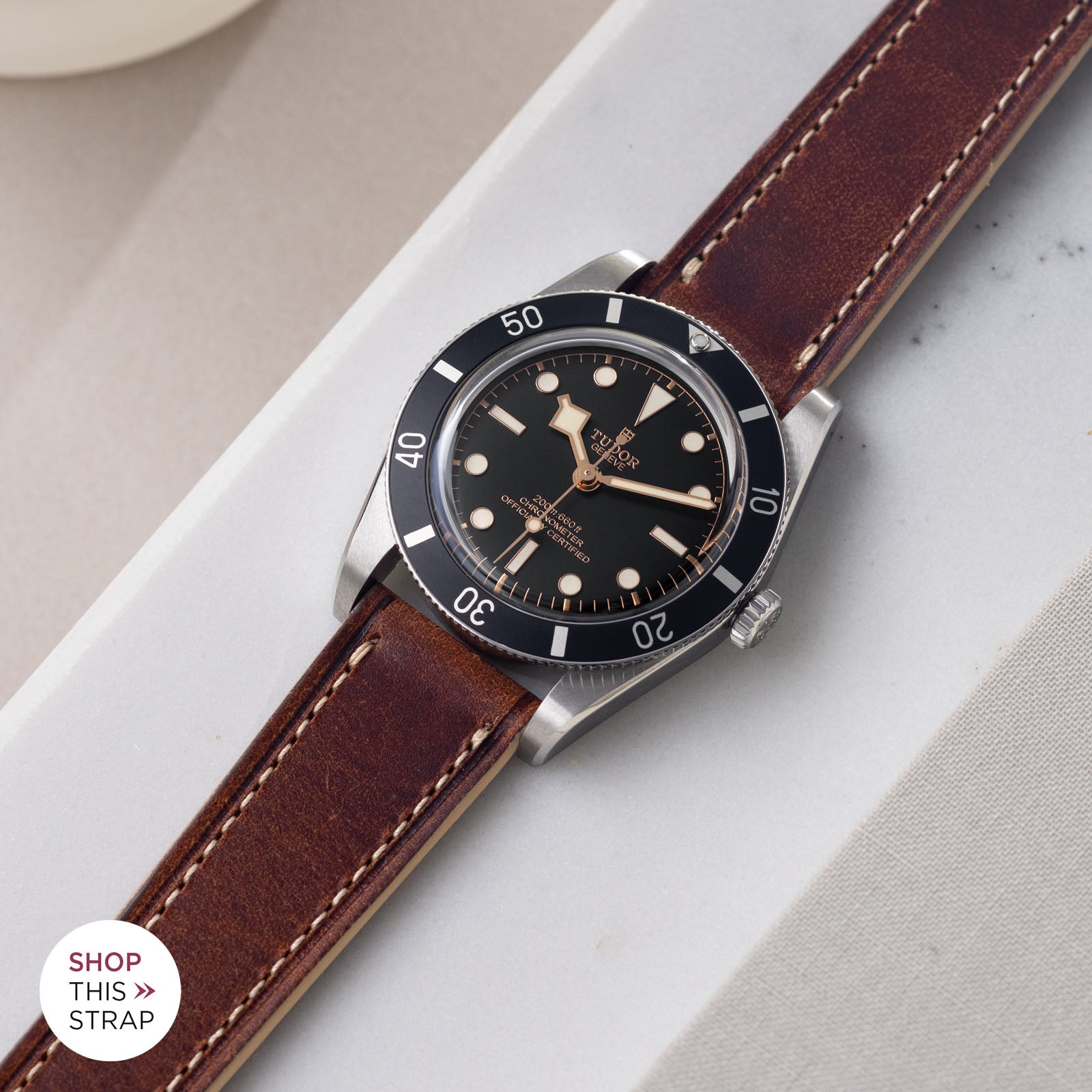 Bulang and Sons_Strapguide_Tudor Black Bay 54_314_Siena Brown retro Leather Watch Strap