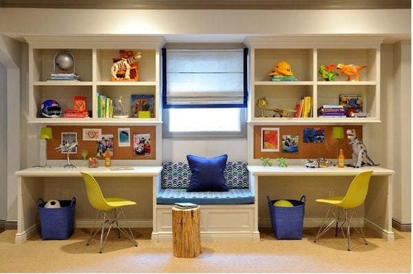 A comfortable kids' study area.