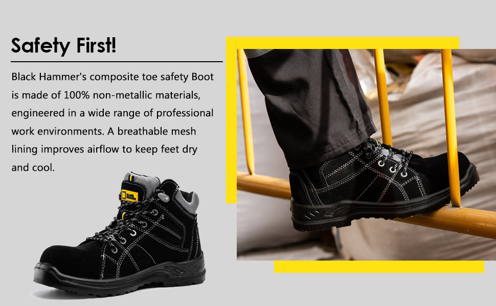 METAL FREE Composite Toe Cap Boots with Kevlar Mid Sole