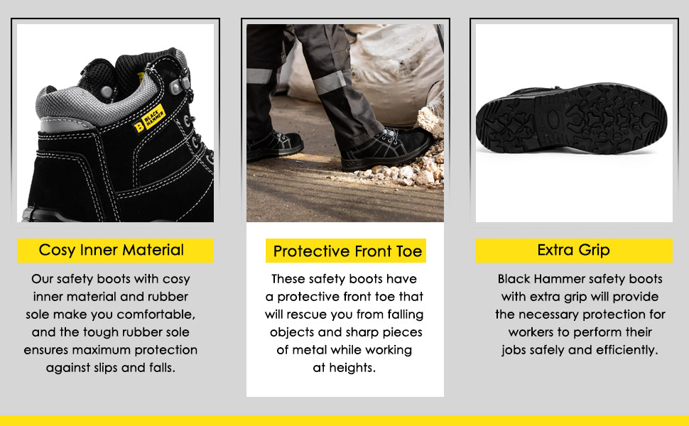 non metallic safety boots that has cosy inner material, protective front toe and extra grip