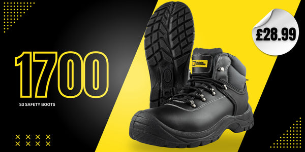 1700 Safety Boots with Ankle Support - Black Hammer