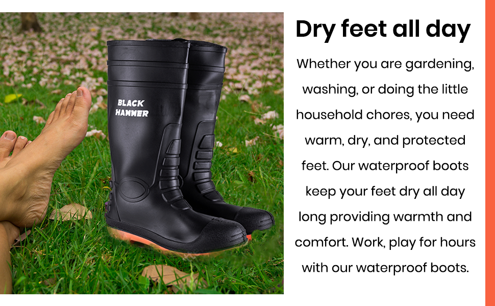 Premium wellies that will protection you any situation with steel toe caps and steel midsole