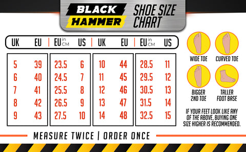 Size Charts – Black Hammer