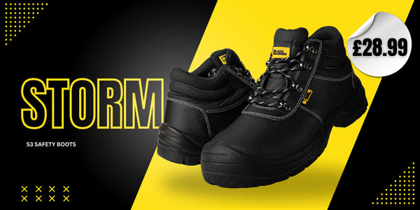 Storm Waterproof Anti-Static Safety Boots - Black Hammer