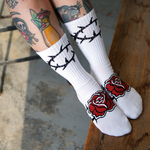 Geometric Flower Black Socks - Stuntin Goods