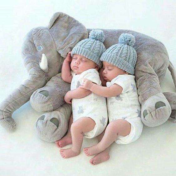 large long nose elephant gray soft plush sleep baby pillow