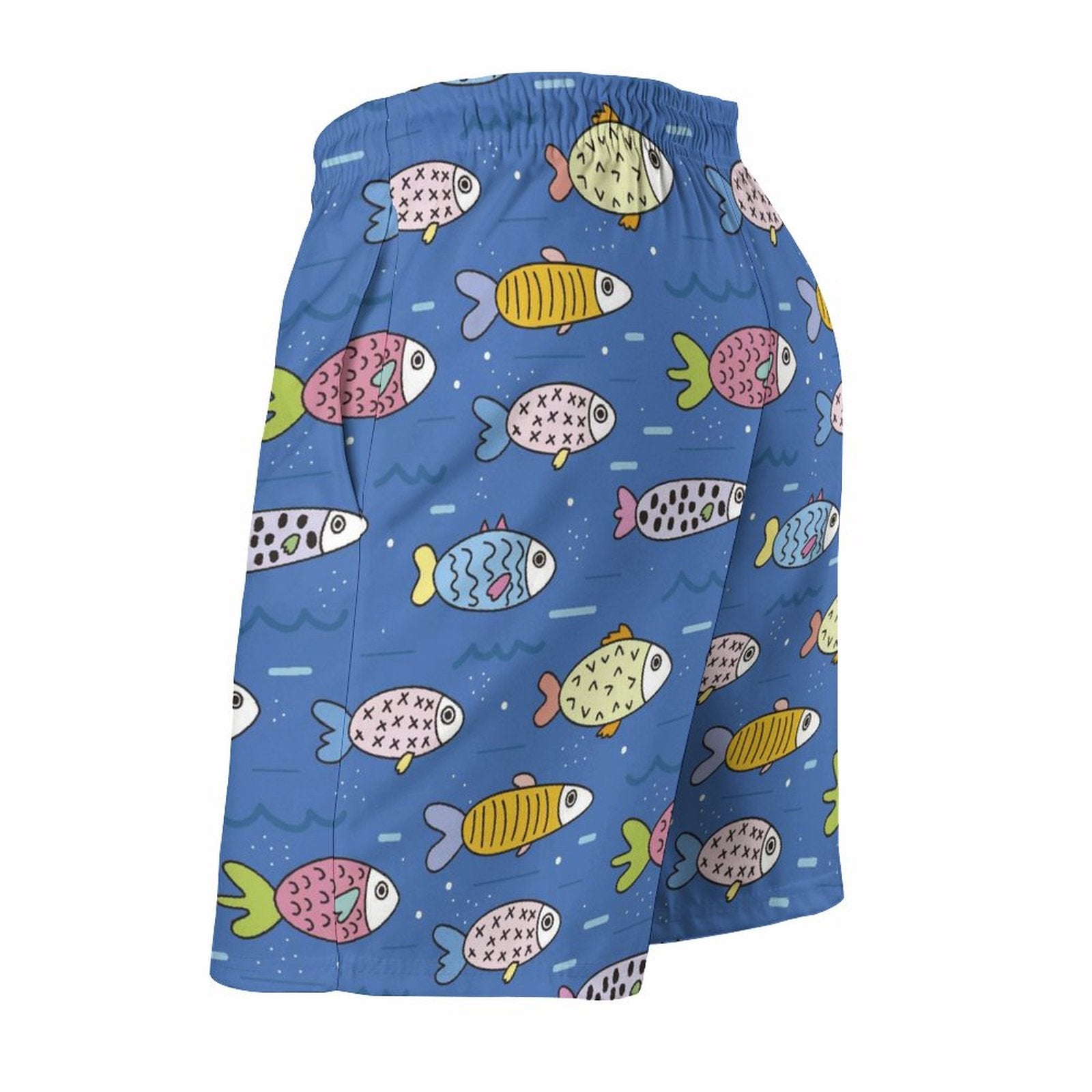 Men's Beach Pants Ocean Animal Jumping Dolphins Cute Jellyfish Boys's Casual Shorts with Pockets