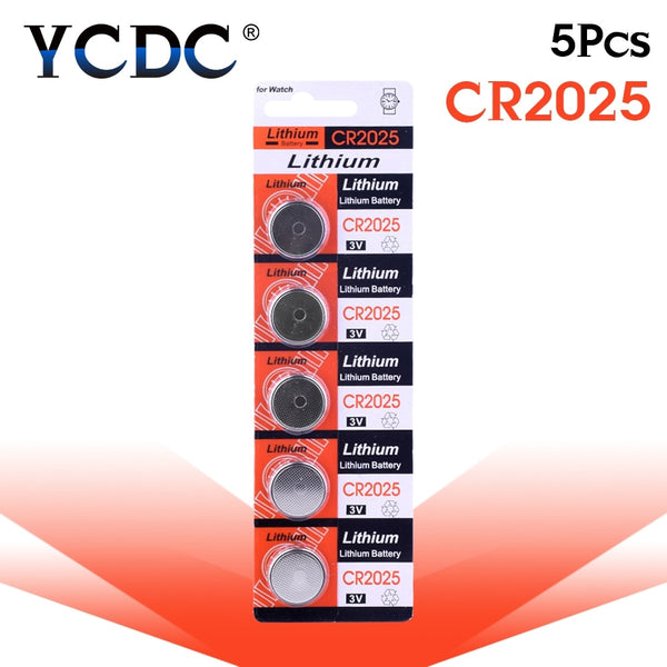5pcs/pack CR2025 Button Batteries DL2025 BR2025 KCR2025 Cell Coin Lithium Battery 3V CR 2025 For Watch Electronic Toy Remote