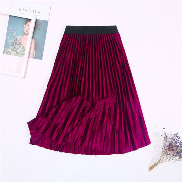 womens velvet skirt