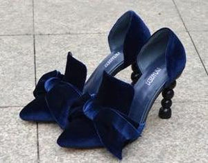 navy velvet heels