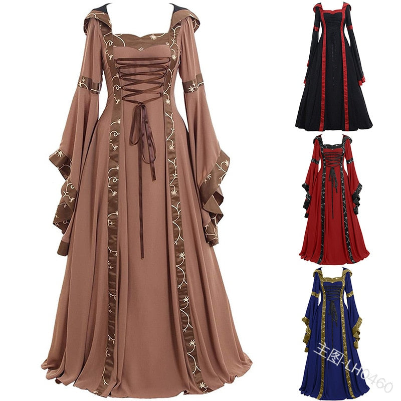 Medieval Renaissance Gown (Camel, Black, Red or Navy) – Diva Daydreams