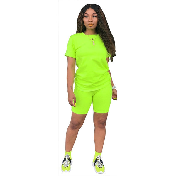 neon green womens shorts