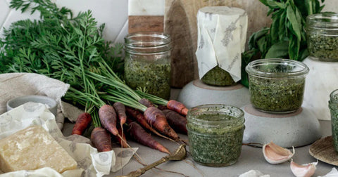 carrot tops pesto