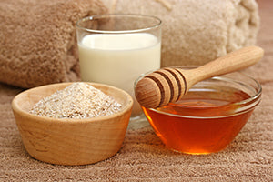 Winter skin bath milk honey oats