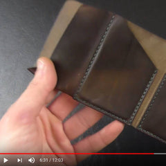 Slim Leather Wallet Minimalist Wallet Horween Chromexcel