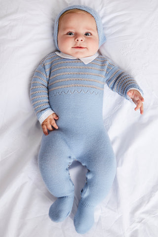 Baby in Blue Knitted Set