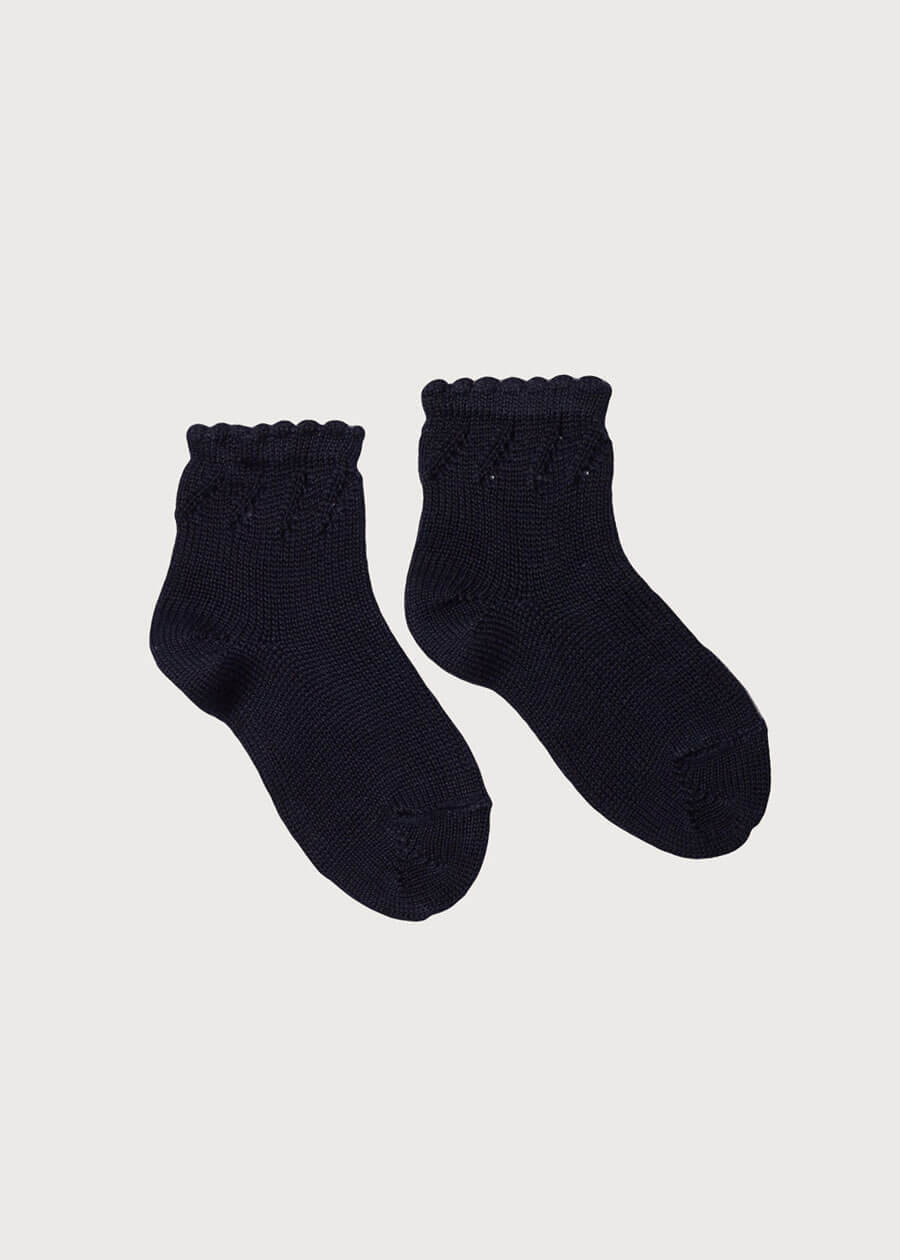 Openwork short socks - Navy (3mths-8yrs) (Navy / 4/6Y)