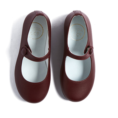 burgundy childrens shoes