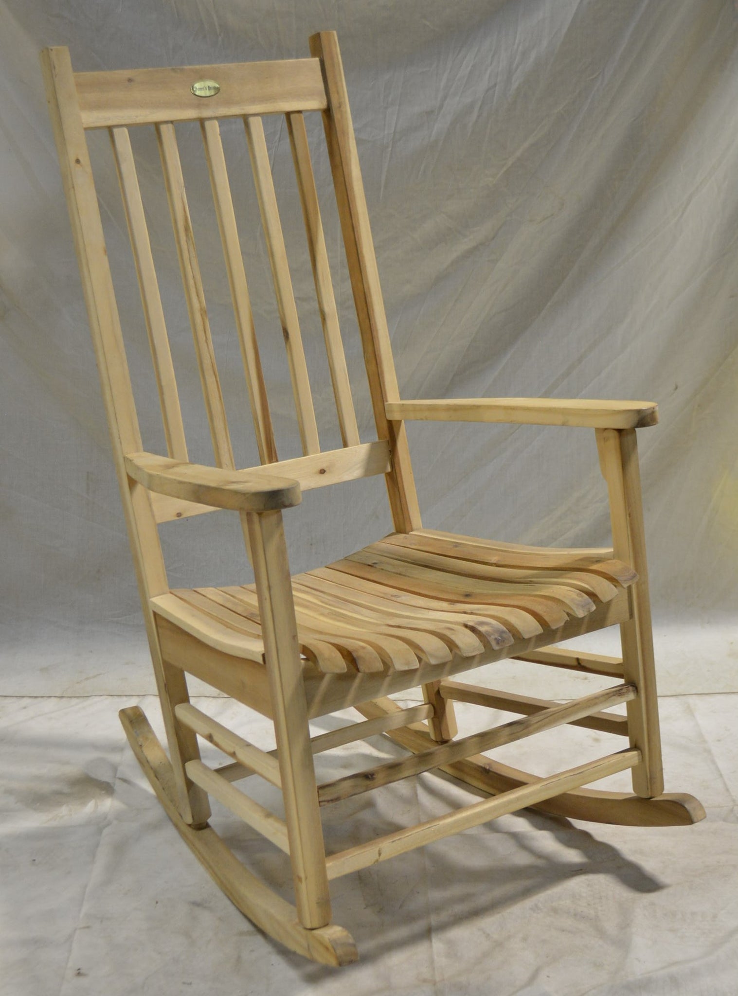 Traditional Rocking Chair Light Unfinished Wood Northside Prop