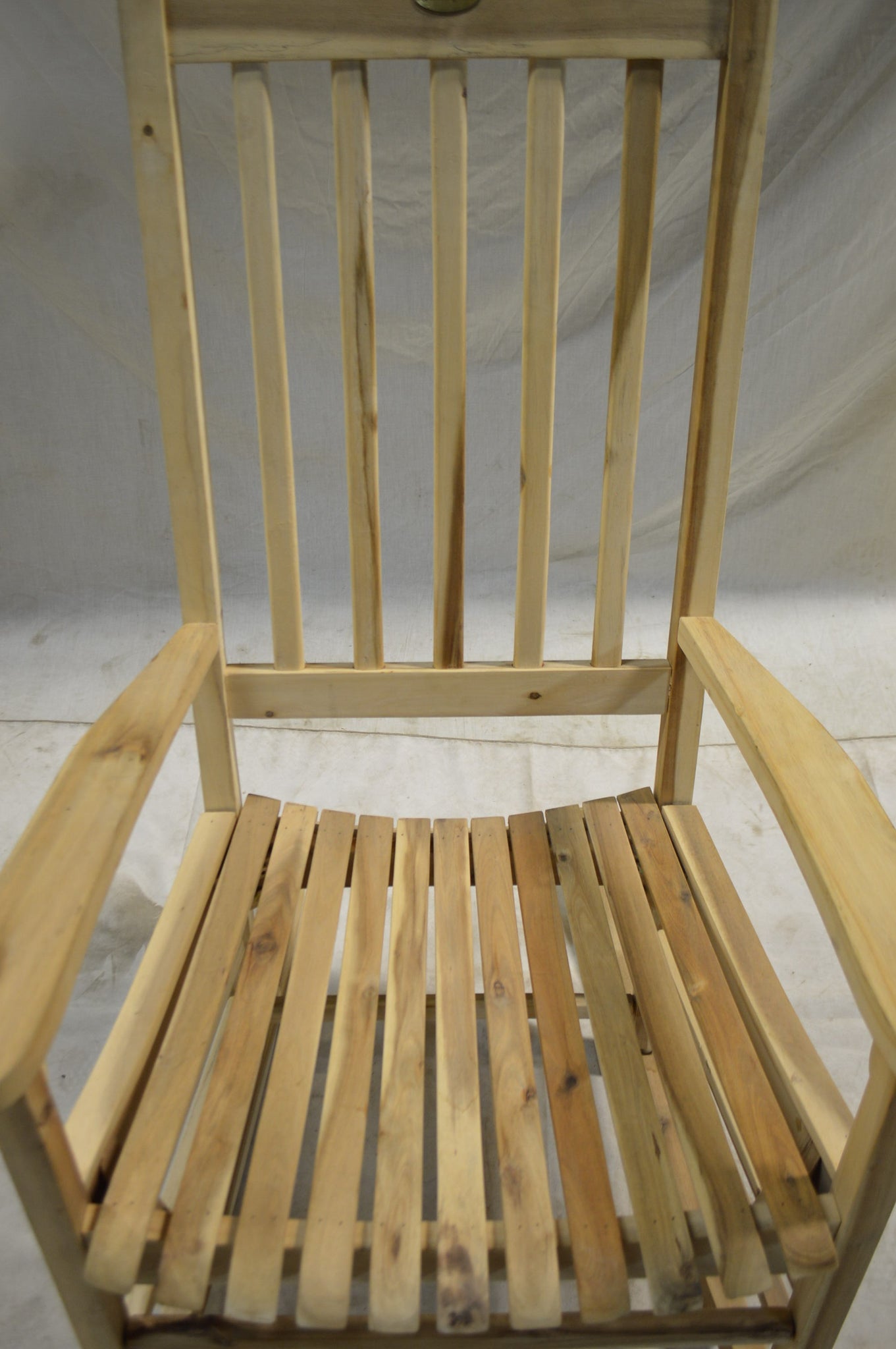 Traditional Rocking Chair Light Unfinished Wood Northside Prop