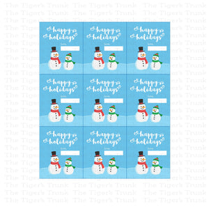 Happy Holidays printable gift tags