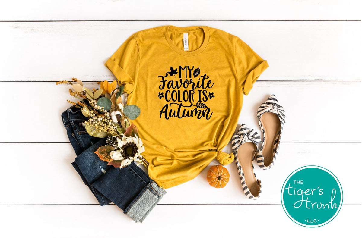 My Favorite Color is Autumn short-sleeve shirt – The Tiger's Trunk, LLC