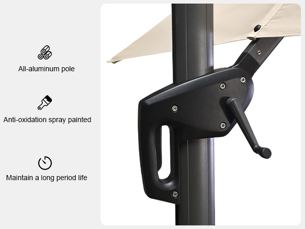 PURPLE-LEAF-10/11ft-Large-Patio-Umbrella-crank-handle
