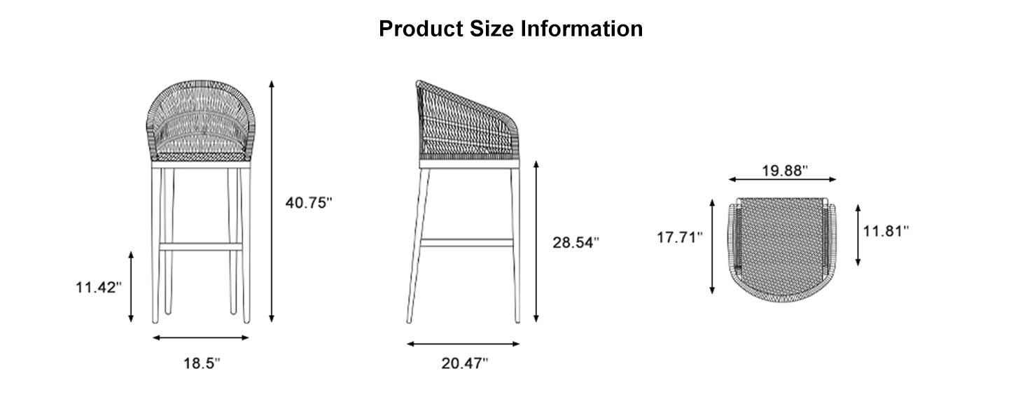 The Purple Leaf Bar chair has two different heights for you to choose from, the first two-piece bar chair, Counter stools set of 2: 24 inches high, Bar stools set of 2: 28.54 inches high.