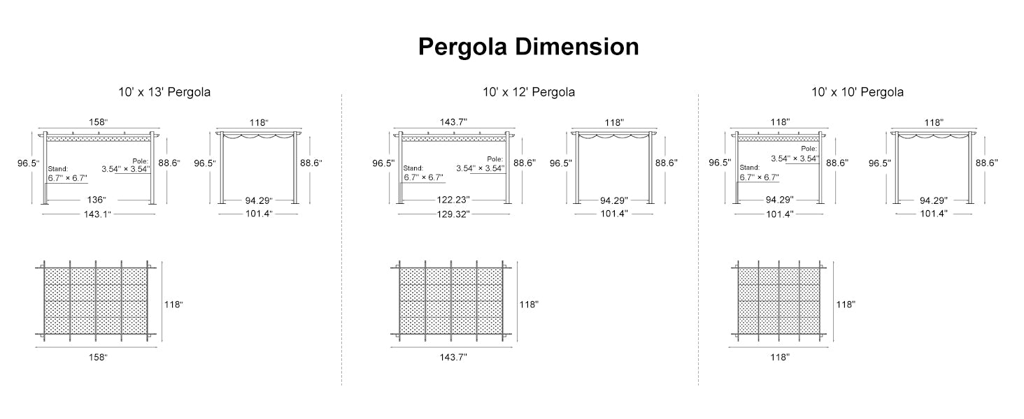 PURPLE LEAF Retractable Pergola