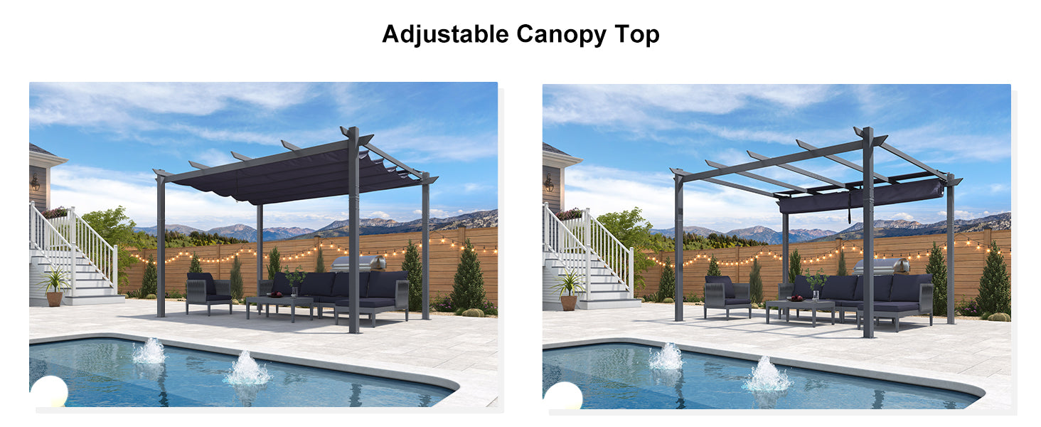 PURPLE LEAF Retractable Pergola