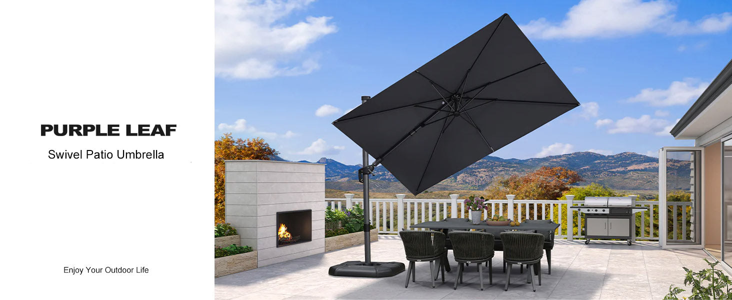 PURPLE LEAF SWIVEL PATIO UMBRELLA