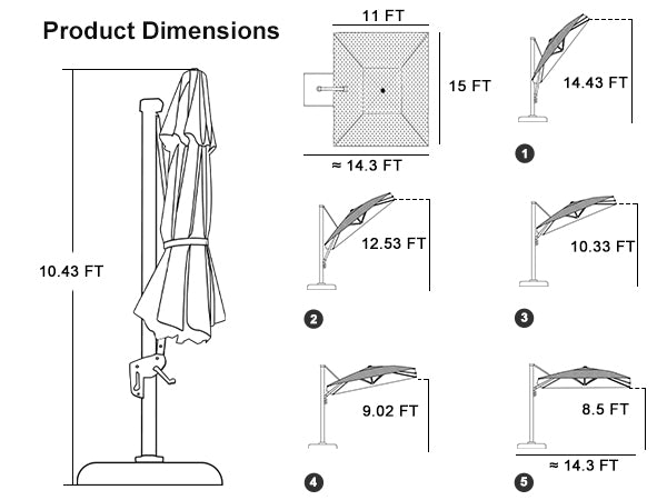 PURPLE-LEAF-11x15ft-patio-umbrella-product-dimensions