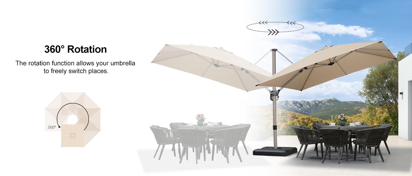 PURPLE LEAF-Patio-umbrellas-can-be-rotated-360°