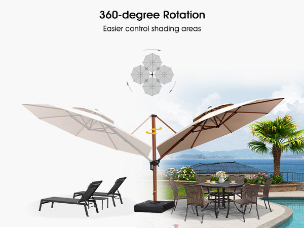 PURPLE_LEAF_Double_Top_Round_Aluminum_Cantilever_Umbrella_in_Wood_Color-360-degree-rotation