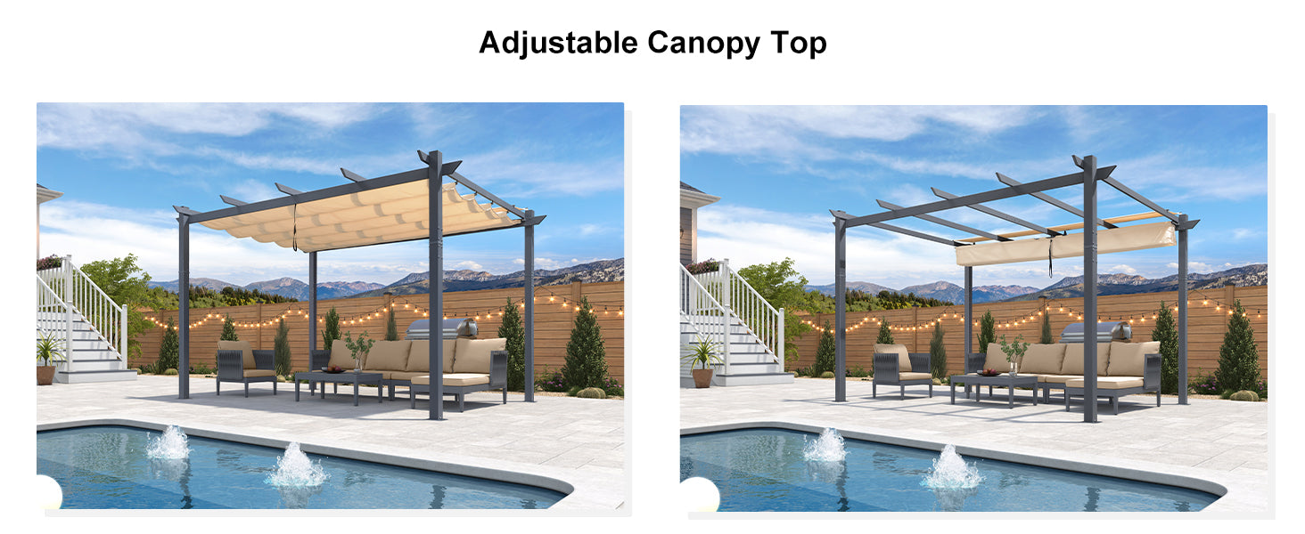 PURPLE LEAF Retractable Pergola