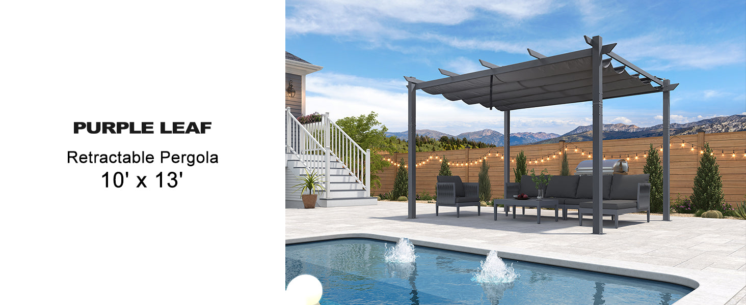 PURPLE LEAF Retractable Pergola