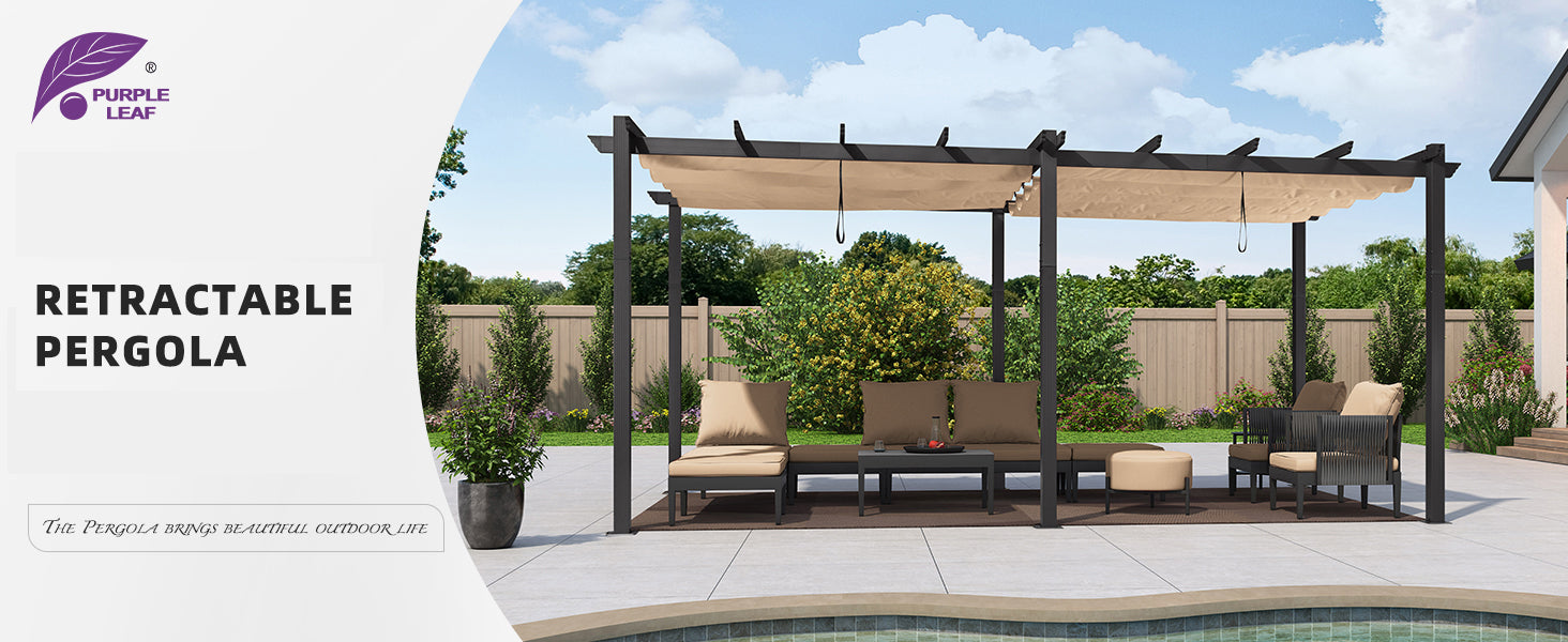 PURPLE LEAF Retractable Pergola